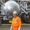 Funcionário da Petrobras em instalação de gás