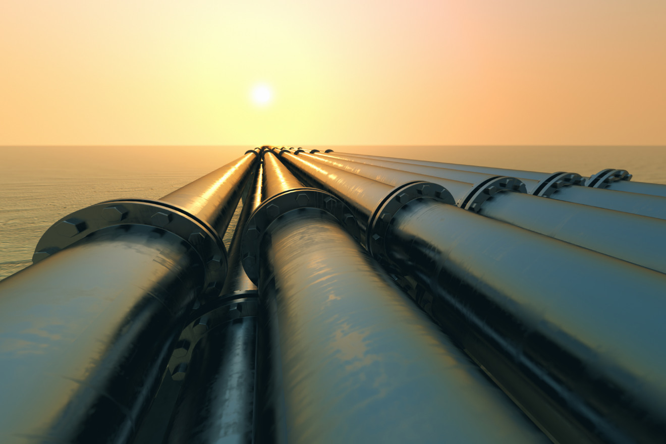 Tubes running in the direction of the setting sun. Pipeline transportation is most common way of transporting goods such as Oil, natural gas or water on long distances. Tubes running in the direction of the setting sun. Pipeline transportation is most common way of transporting goods such as Oil, natural gas or water on long distances.