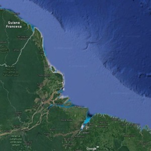 Mapa indicando localização da Foz do Amazonas