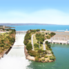 Vista aérea da barragem da hidrelétrica Três Marias, da Cemig