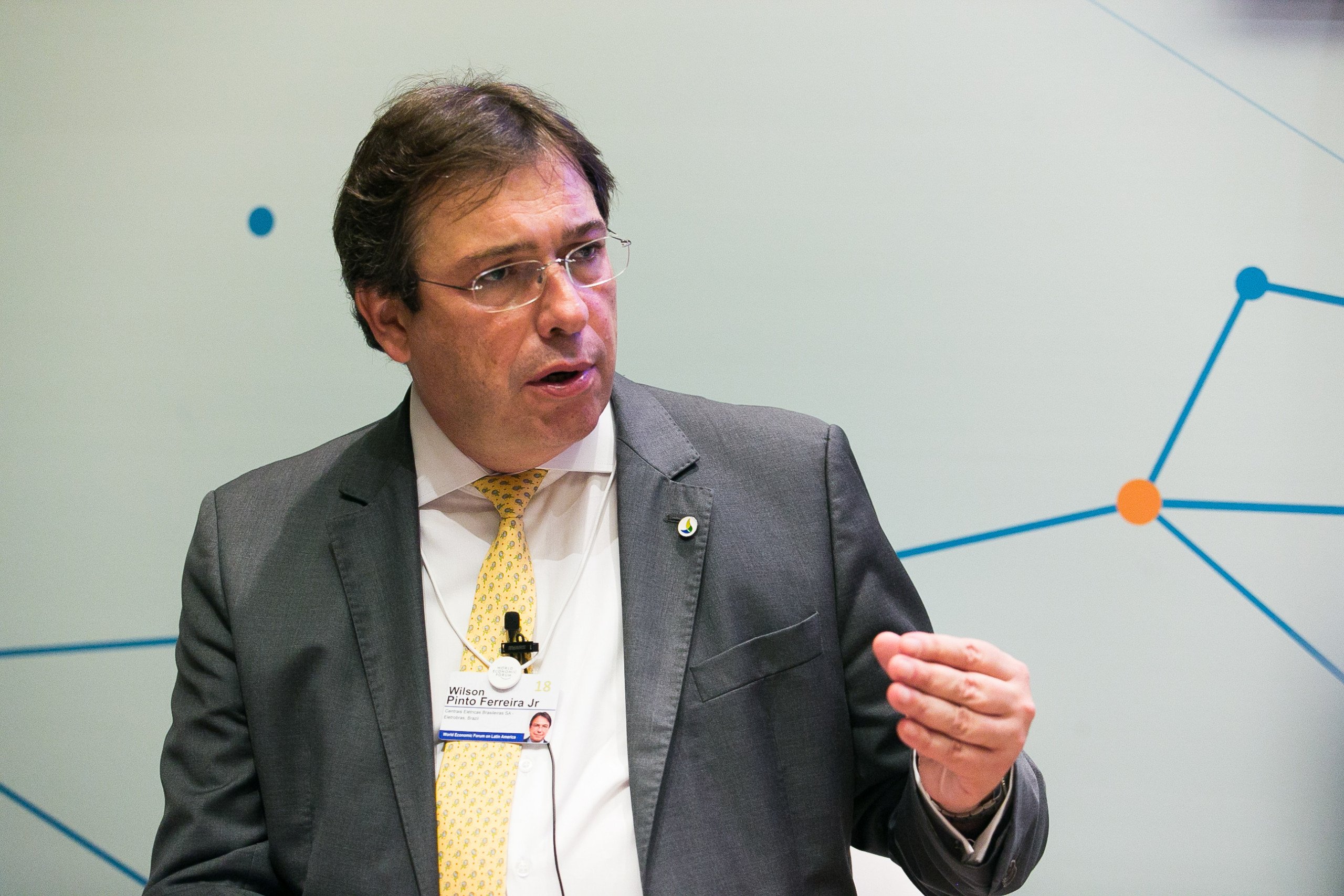 Wilson Pinto Ferreira Júnior, Chief Executive Officer, Eletrobras, Brazil, speaking at the World Economic Forum on Latin America 2018 in Sao Paulo, Brazil. Copyright by World Economic Forum / Benedikt von Loebell