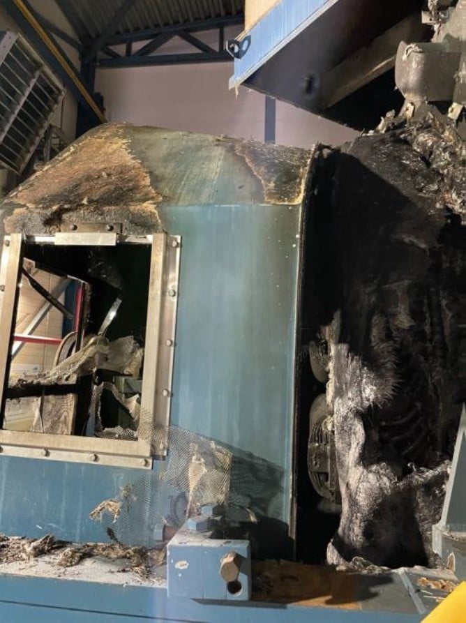 Incêndio na UG05 da UTE Maracanaú I. Foto do relatório da Maracanaú Geradora de Energia