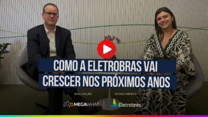 Elio Wolff, vice-presidente de Estratégia e Desenvolvimento de Negócios da Eletrobras (E) e Camila Maia, jornalista da MegaWhat (D)