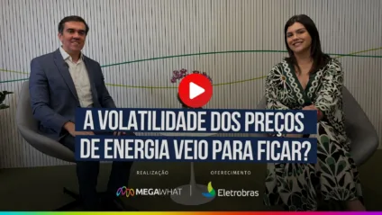 Rodrigo Limp, vice-presidente de Regulação e Relações Institucionais da Eletrobras (E) e Camila Maia, jornalista da MegaWhat (D)