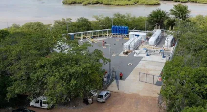 Estação de GNL da NFE em Itaparica, Bahia. Empresa solicitou descomissionamento da planta, que compreende unidade de liquefação de gás natural e uma central de distribuição de GNL