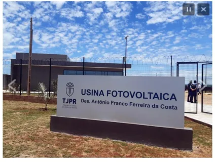 Usina solar construída pela Quantum Engenharia para o TJPR.