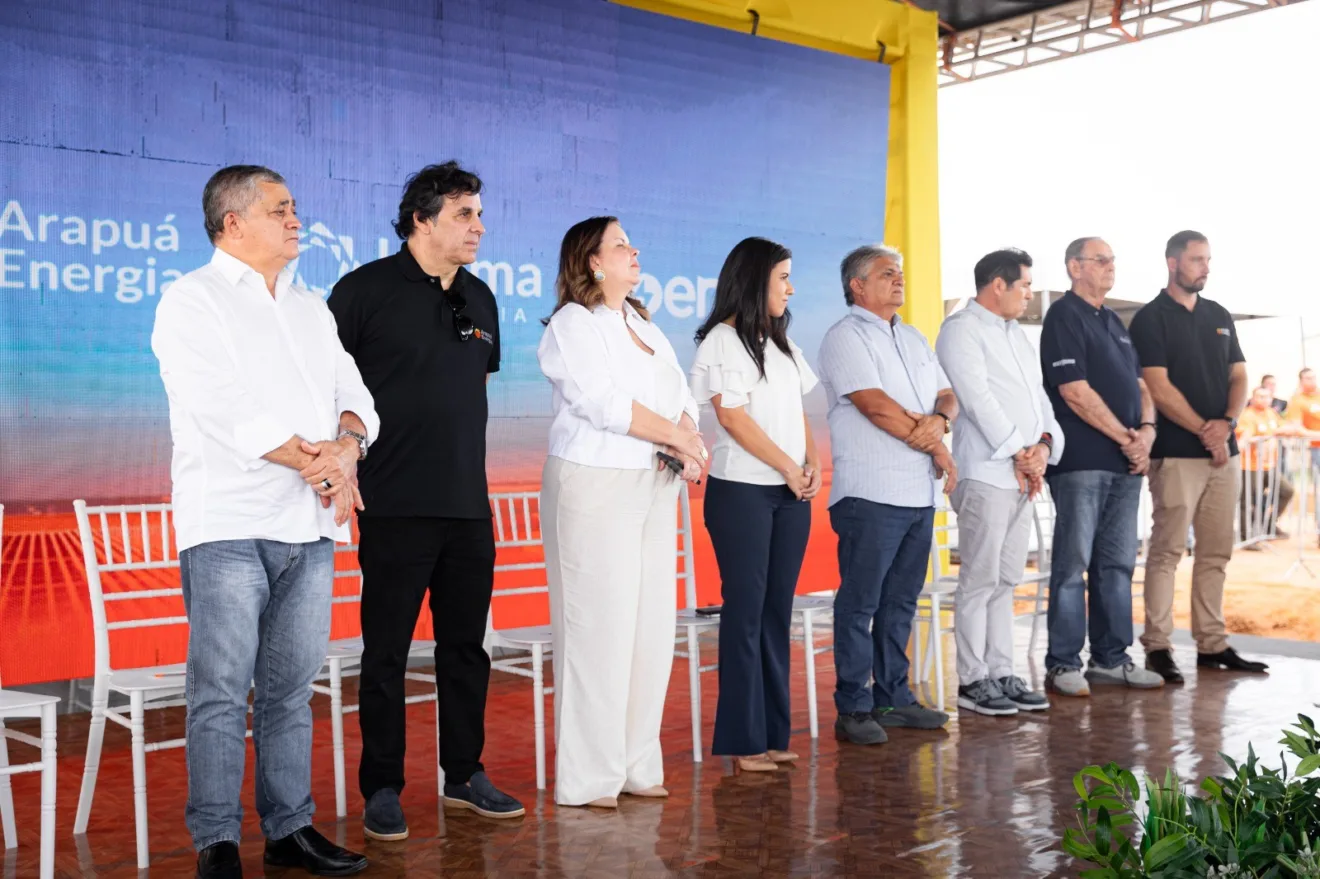 Lançamento da pedra fundamental do complexo fotovoltaico Arapuá. Kroma Energia (Divulgação)