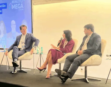 Edvaldo Risso, Marisete Pereira e Gentil Nogueira durante o Aquecimento do MinutoMega Talks