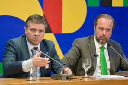Gentil Nogueira e Alexandre Silveira em Coletiva de imprensa - Renovação antecipada das distribuidoras de energia elétrica. (20/06/2024) - Foto: Ricardo Botelho/MME