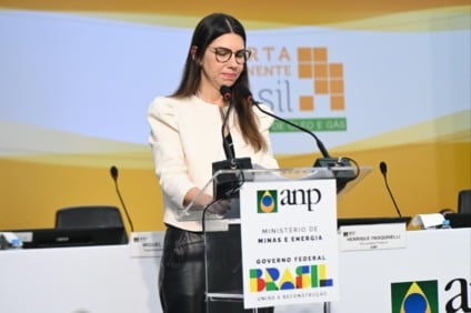 Patricia Baran durante o 5º Ciclo da Oferta Permanente de Concessão da ANP
